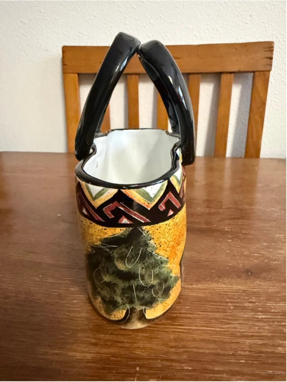 Style Eyes by Baum Bros Woodland Collection Ceramic Handled Basket Moose Bear Ru